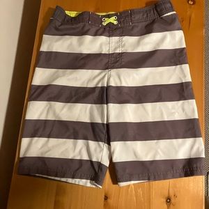 Boys Cat & Jack Swim Trunks 14-16 Gray Stripe